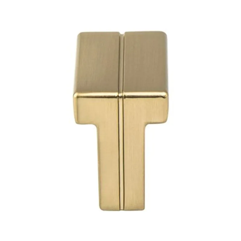 0.75" Wide Contemporary Rectangular Knob in Modern Brushed Gold from Skyline Collection