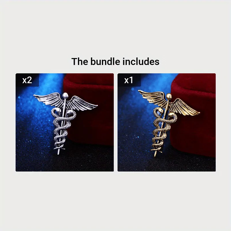 1pc Mens Medical Association Caduceus Lapel Pin Stylish Gift