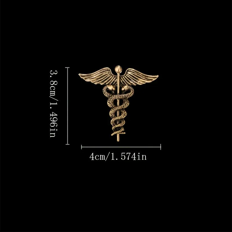 1pc Mens Medical Association Caduceus Lapel Pin Stylish Gift