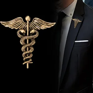 1pc Mens Medical Association Caduceus Lapel Pin Stylish Gift