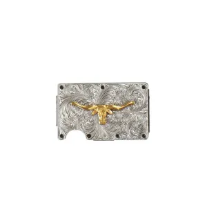 3D Gold LongHorn Motif - Mens RFID Wallet