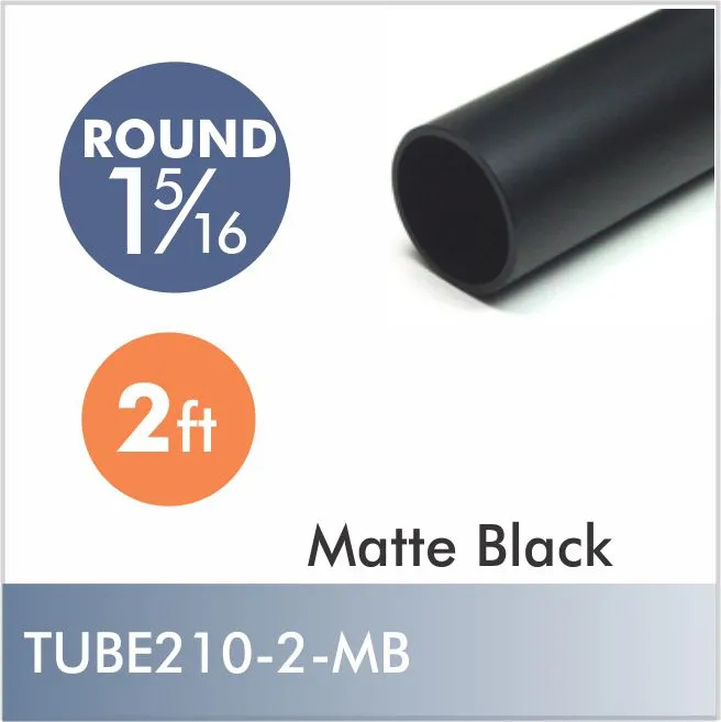 Aluminum 2ft 1-5-16" Diameter Rod, Matte Black finish