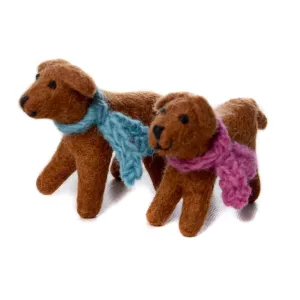 Amica Felt Chocolate Labrador Toy 7.5cm