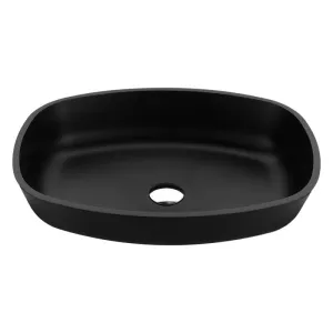 ANZZI Ariadne Rectangle Glass Vessel Bathroom Sink with Matte Black Finish