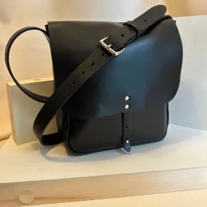 Black Explorer Large Crossbody Leather Bag