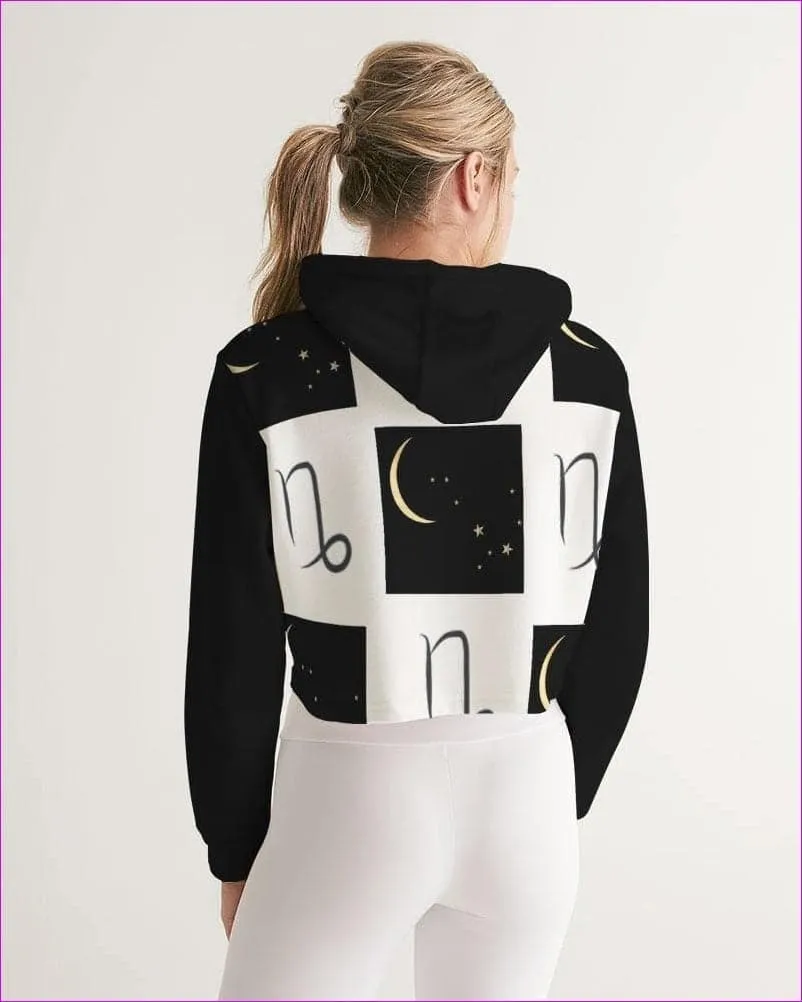 Capricorn Moon Womens Cropped Hoodie