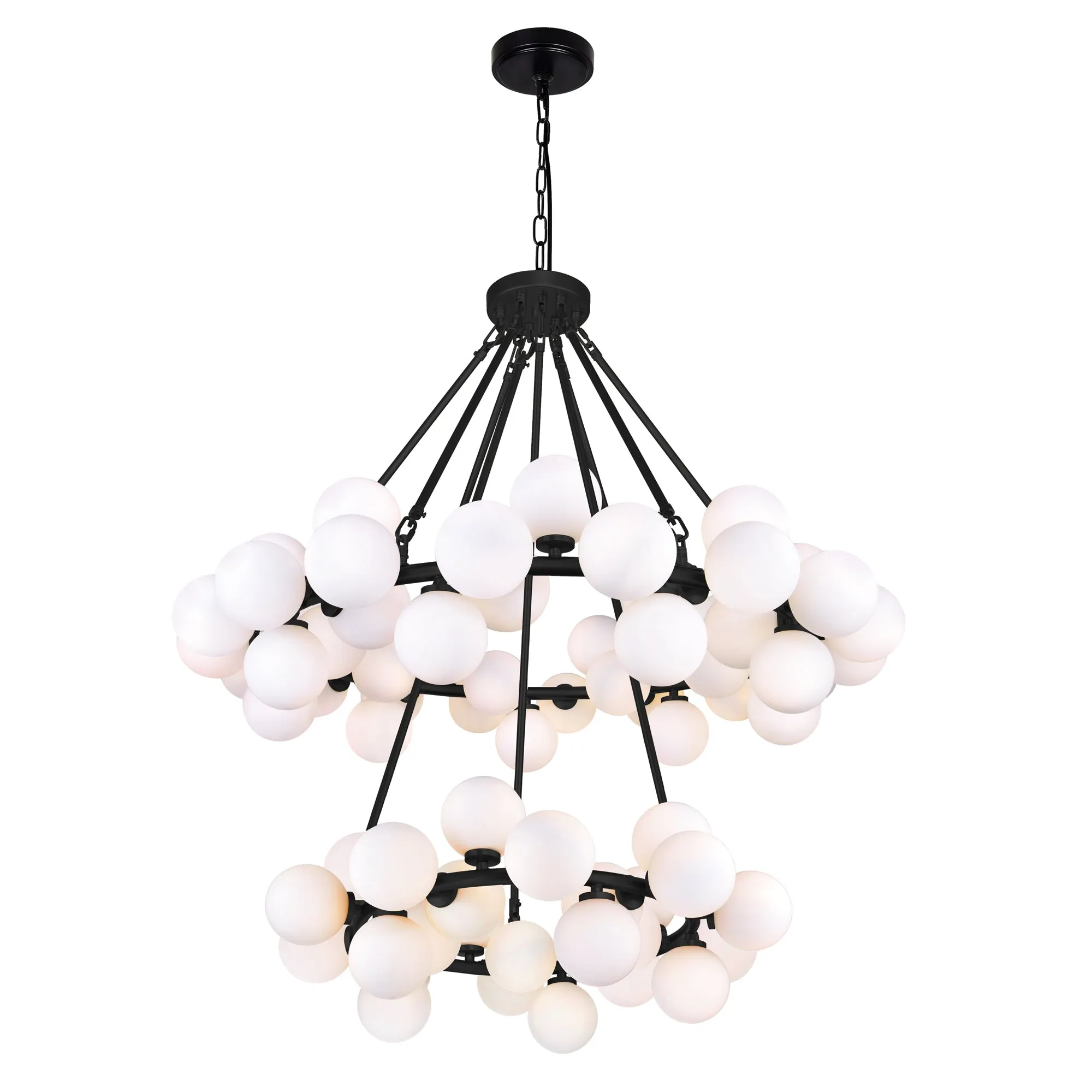 CHANDELIER, 70-LT, BLACK FINISH