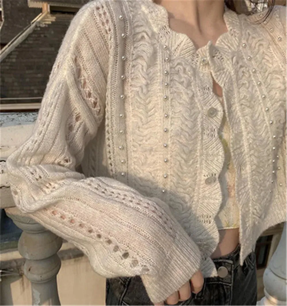 Chic Elegant Comfortable Casual Stylish Soft Long Sleeve O-Neck Cardigan Sweater