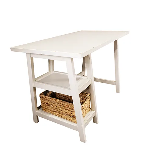 Cottage Desk with woven basket (WH-TB301)