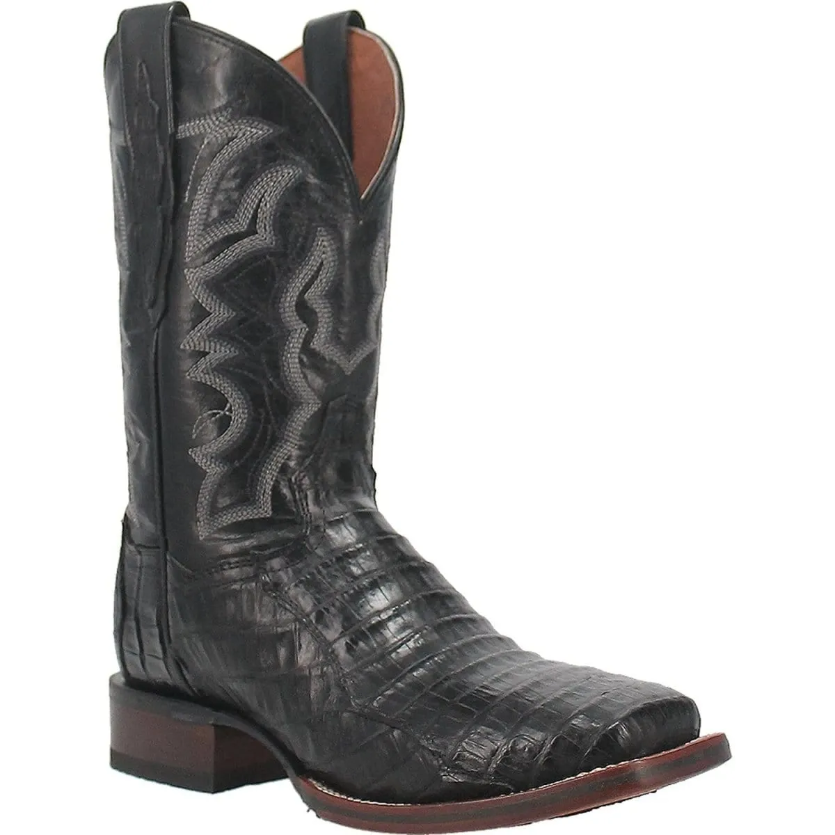 Dan Post Men's Kingsly Genuine Caiman Belly Square Toe Boots - Black