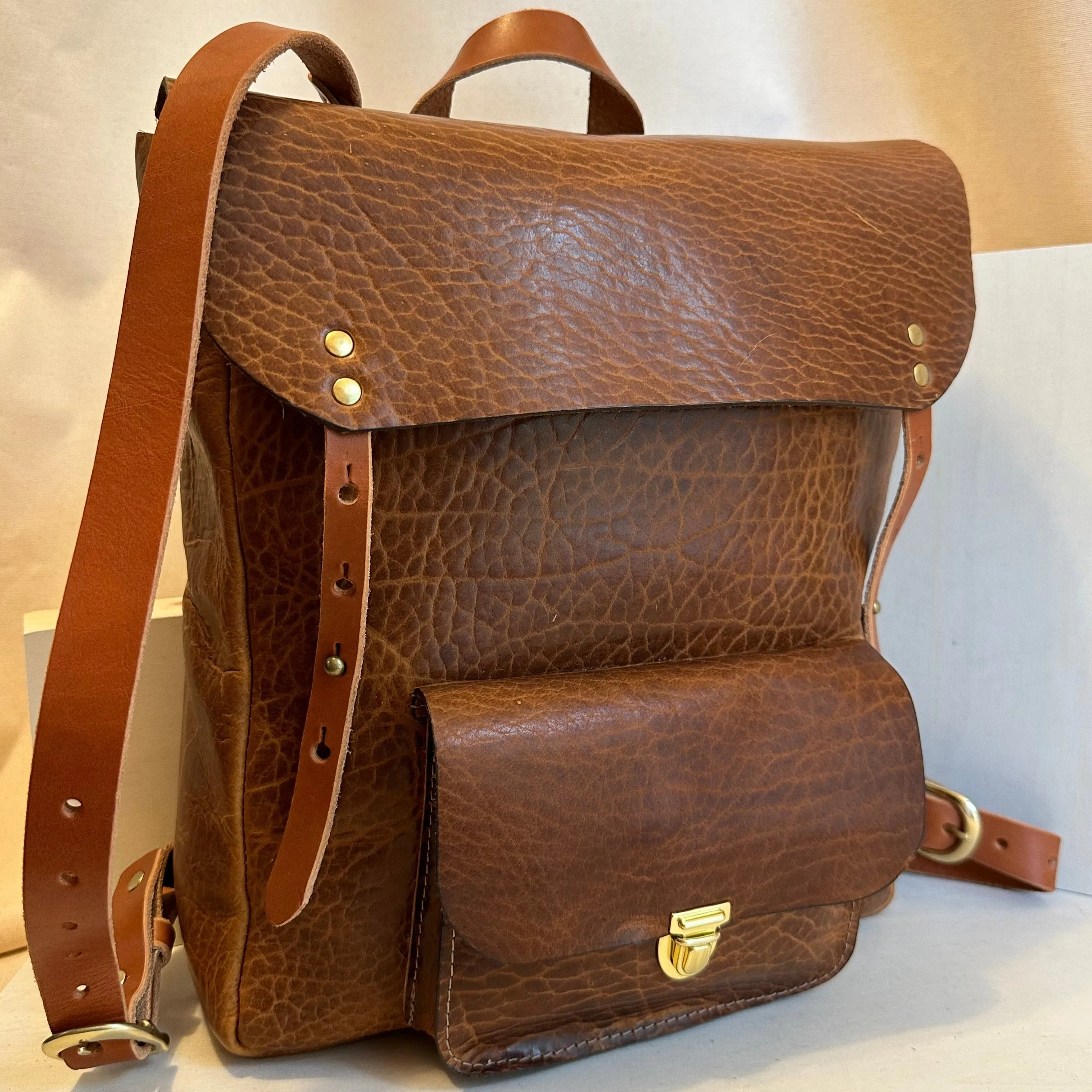 Glazed Bison Tech Companion Leather Backpack