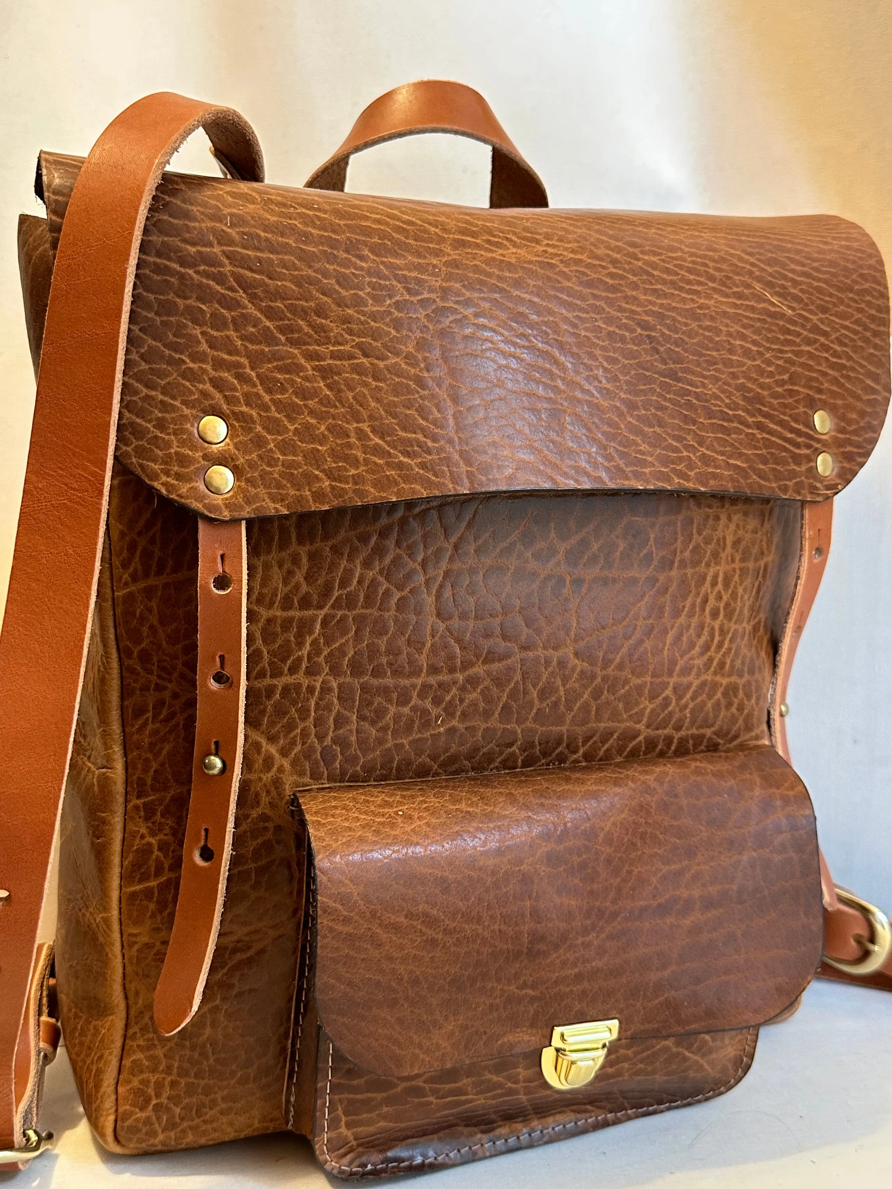 Glazed Bison Tech Companion Leather Backpack