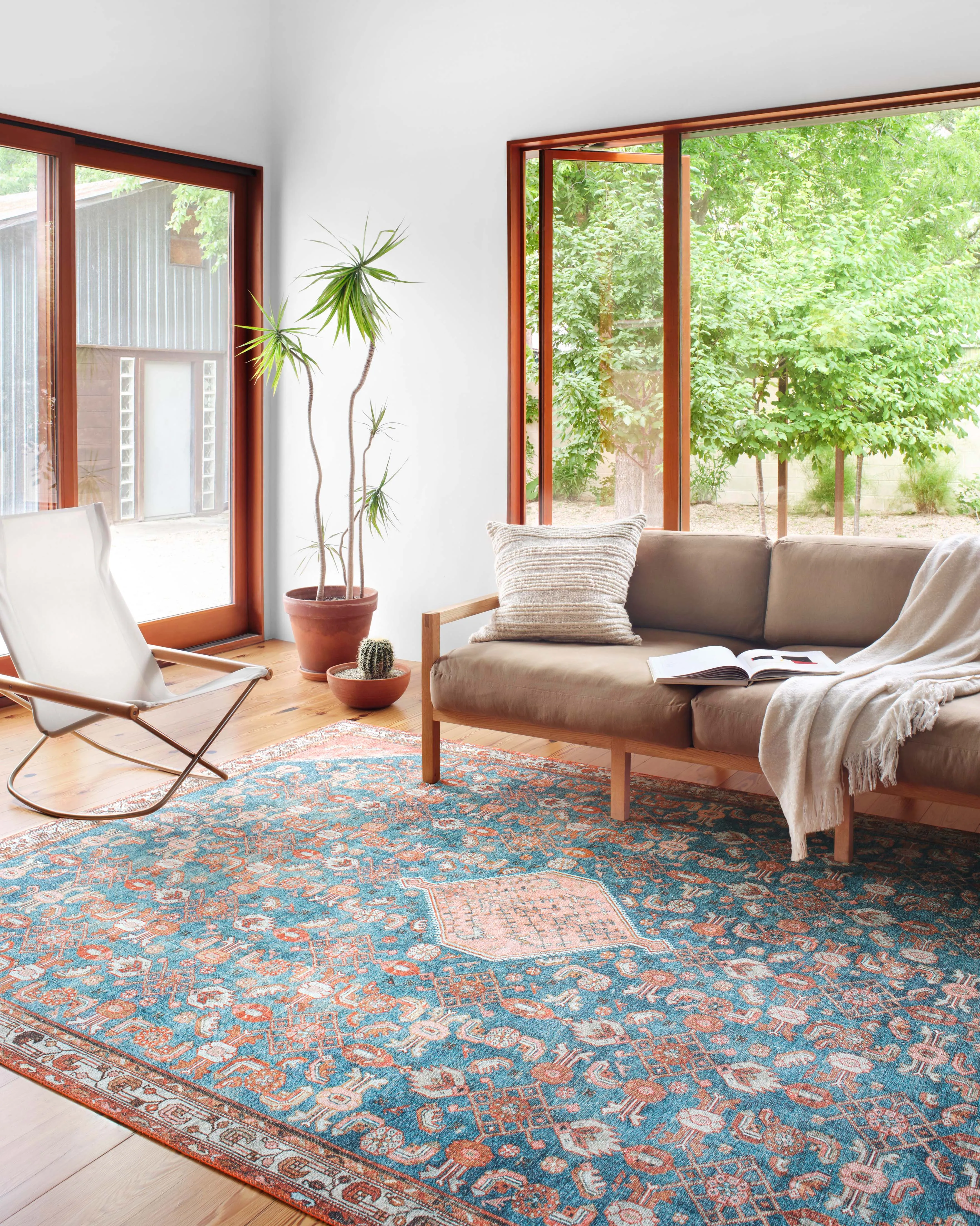 Layla Rug in Marine & Clay