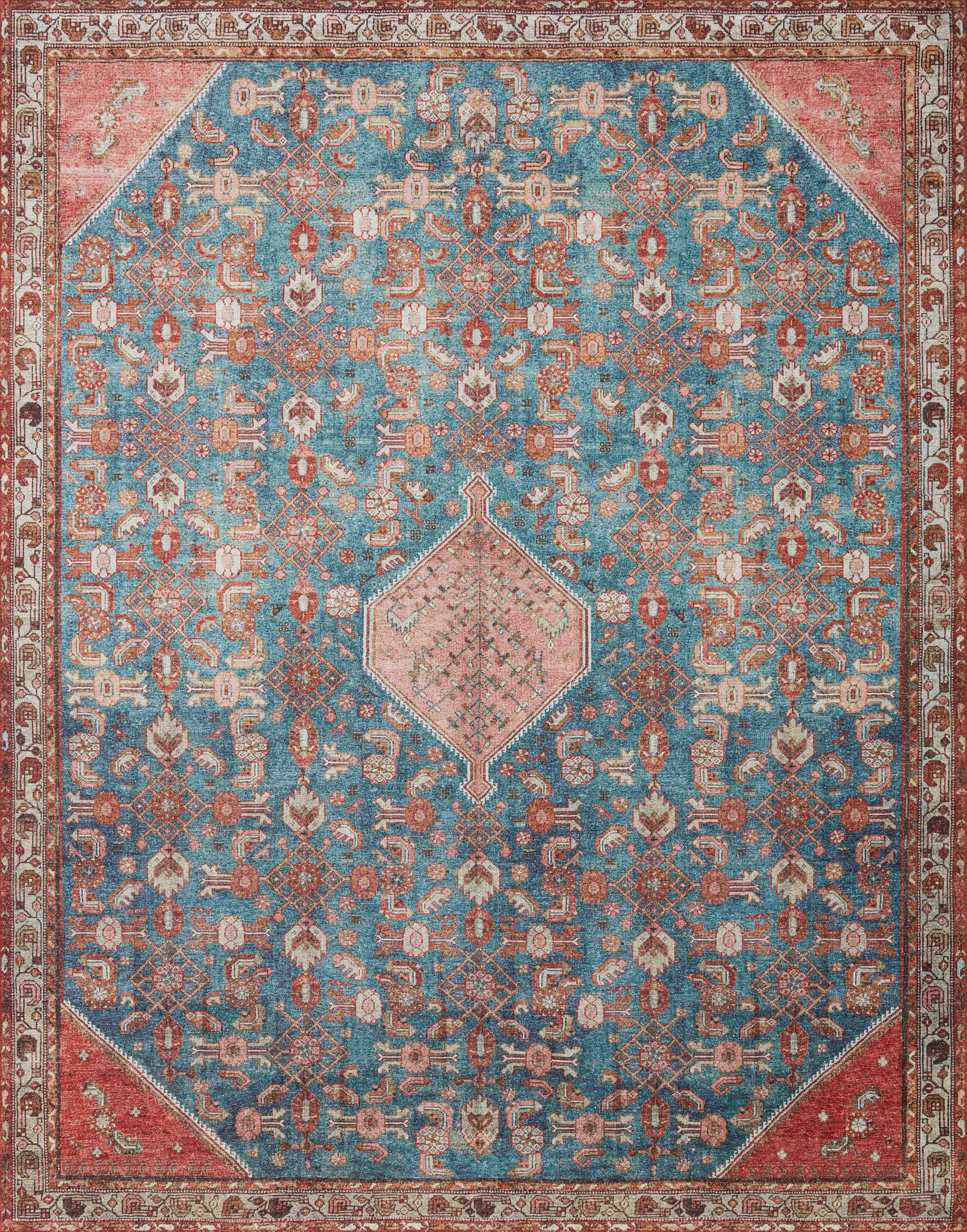 Layla Rug in Marine & Clay