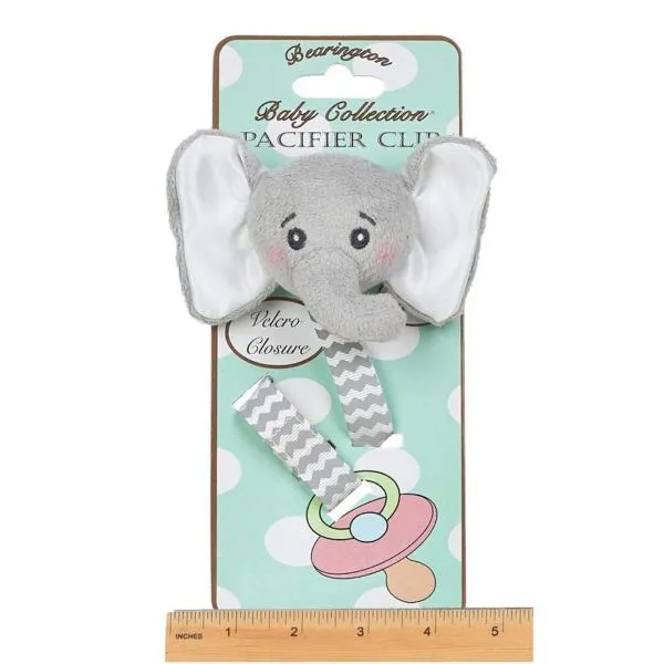 Lil' Spout Gray Elephant Pacifier Clip