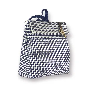 Maria Victoria | Magpie NW BK | Upcycled, Handwoven, Navy&White Backpack