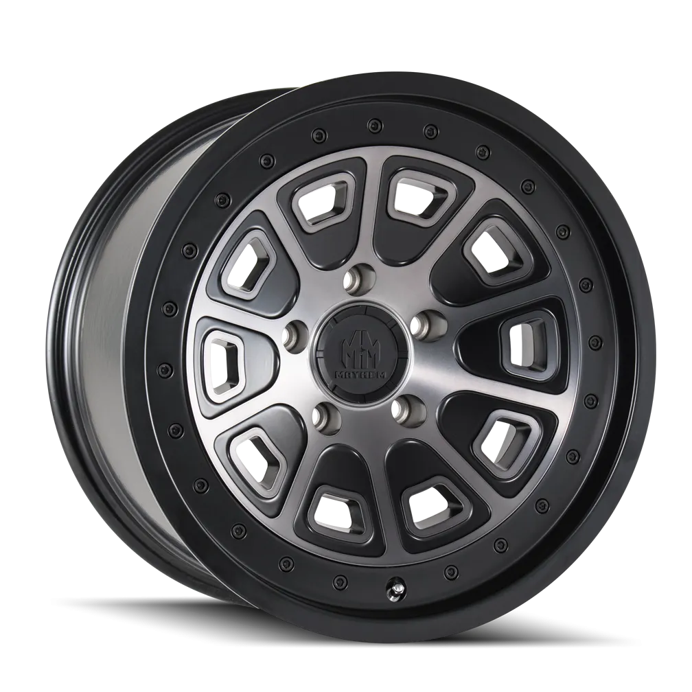 MAYHEM 8301 | MATTE BLACK W/DARK TINT | 6x139.7 | 17x9 | -12mm