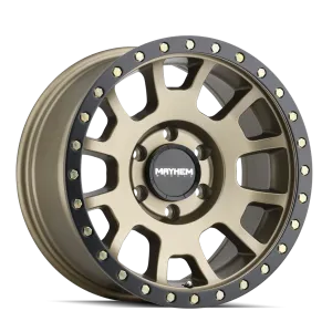 MAYHEM 8302 | MATTE GOLD W/ MATTE BLACK LIP | 6x139.7 | 17x8.5 | 0mm