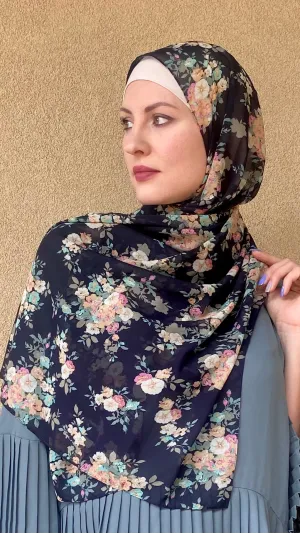 Midnight Beauty Chiffon Shawl