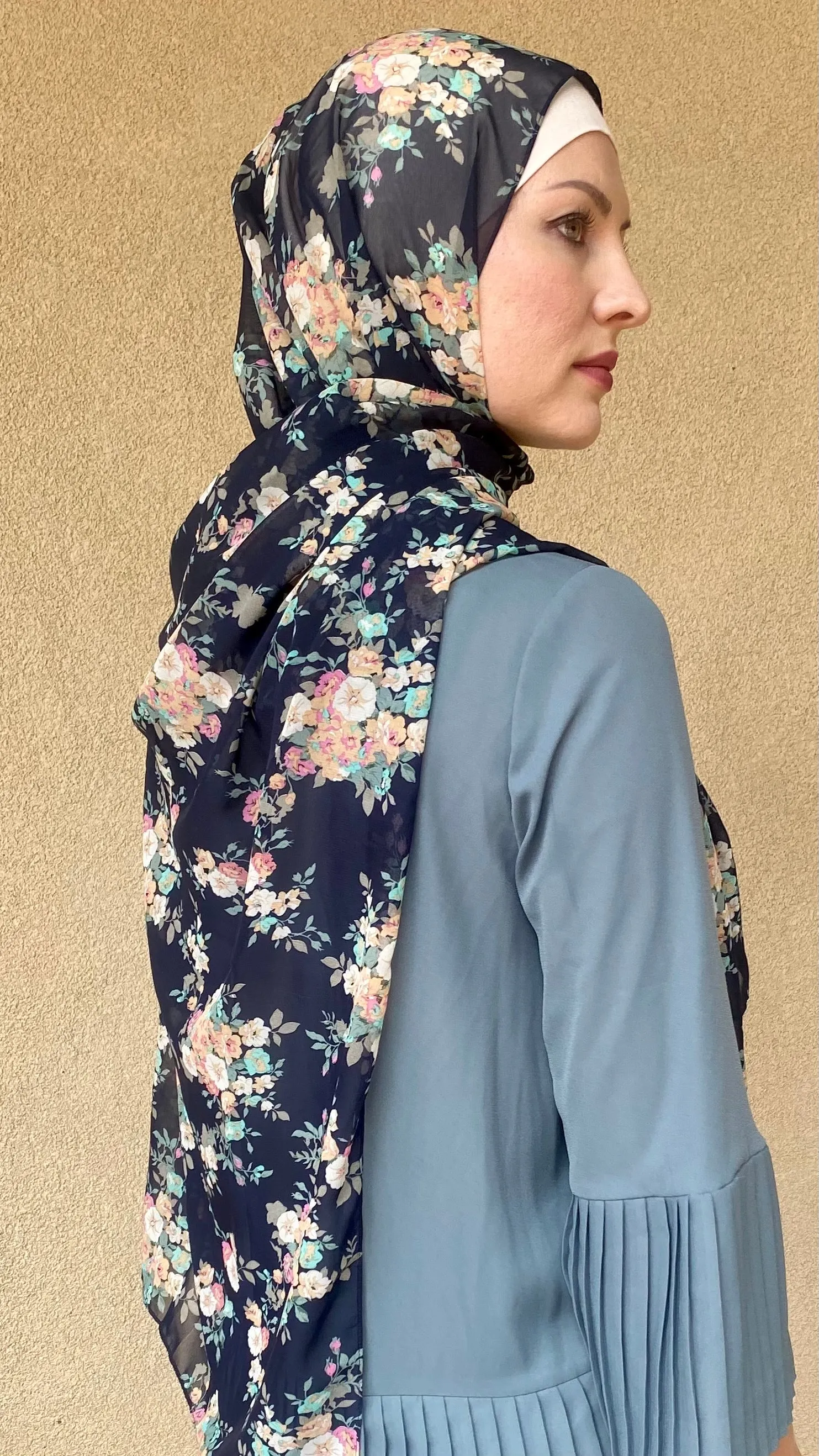 Midnight Beauty Chiffon Shawl