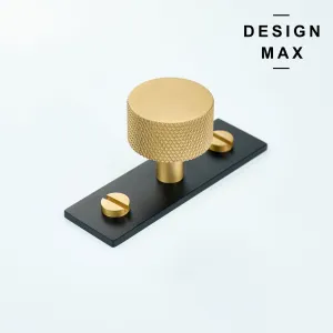 Modern Luxe Solid Brass Cabinet Knob with Backplate