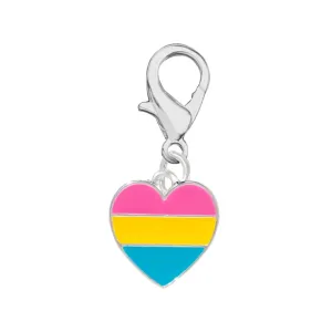 Pansexual LGBTQ Pride Heart Hanging Charms