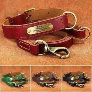 Personalised Leather Dog Fashion Set 🐾