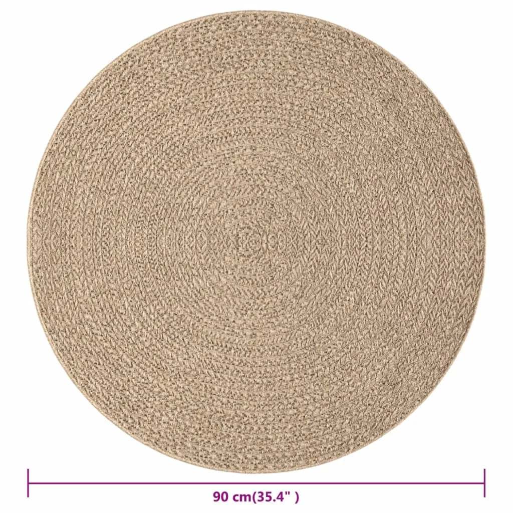 Rug ZIZUR 90 cm Jute Look Indoor and Outdoor