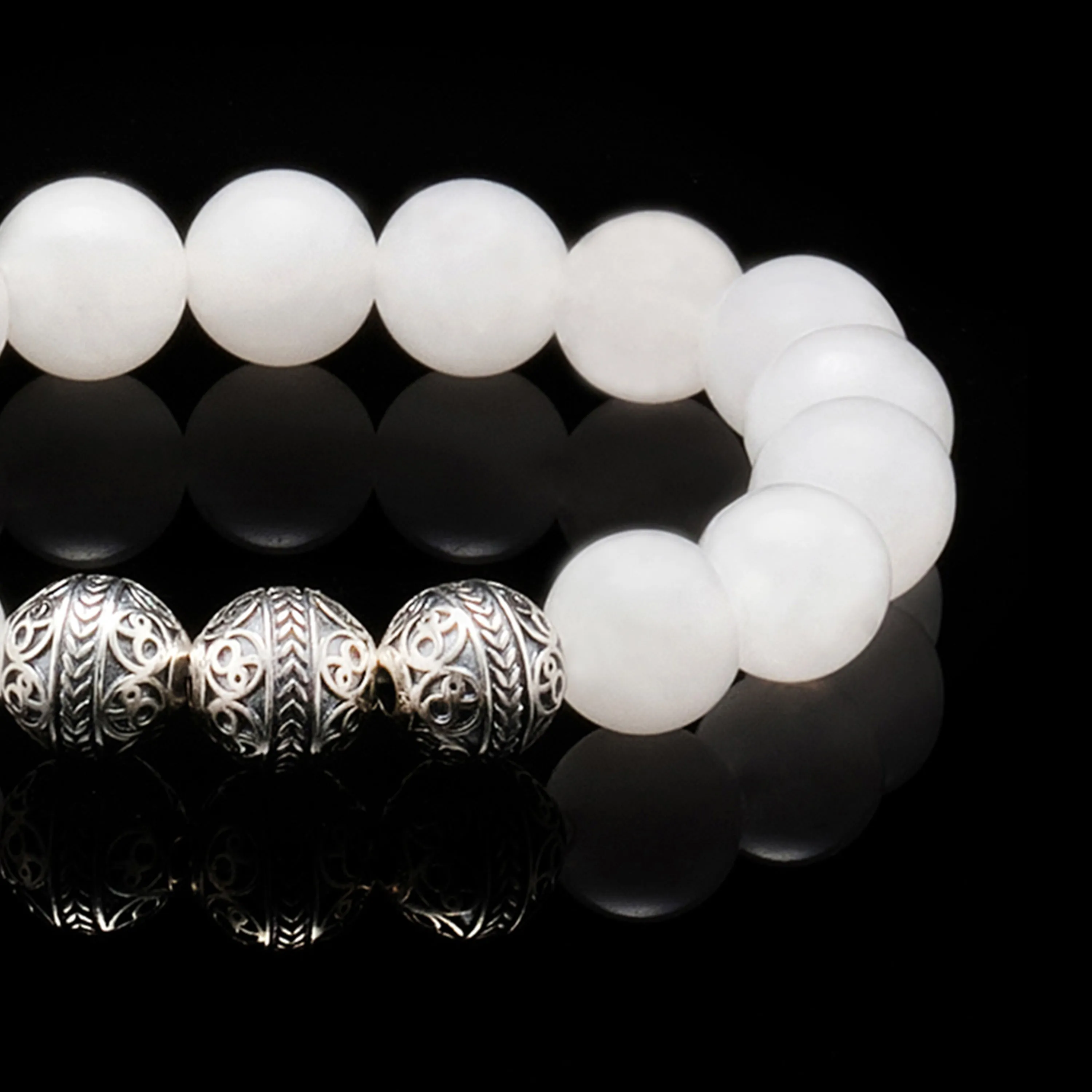 Silver Classic White Jade