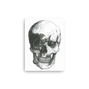 Skull Black Ink Canvas by Robert Bowen