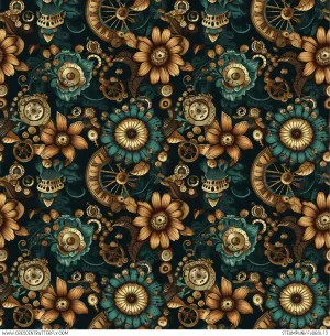 Steampunk Floral 15 Printed Vinyl Sheet-Tumbler Wrap