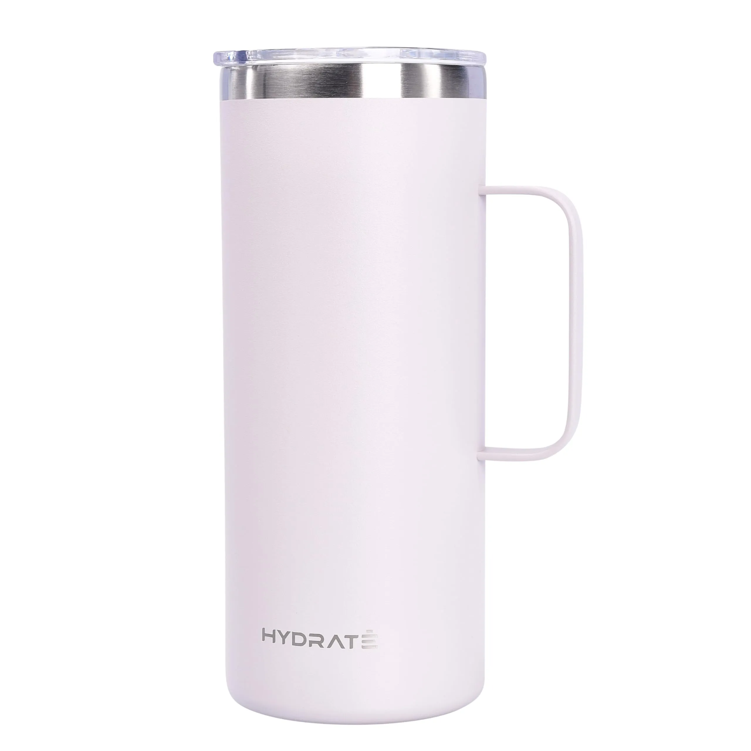 Tumbler With Handle 32oz Light Gray Coffee Mug, Stainless Steel Reusable Travel