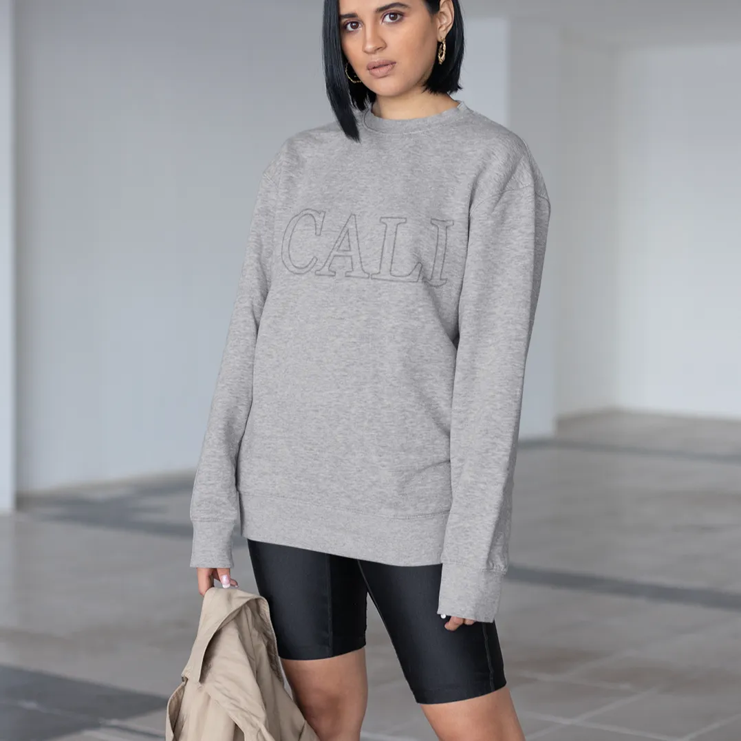 Womens Gray California State Crewneck Sweatshirt