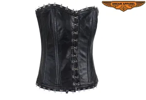 Women's Hook & Eye Lambskin Leather Corset